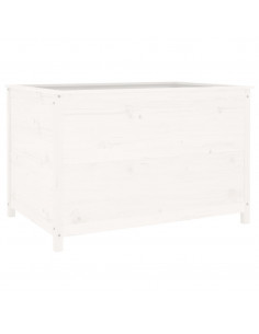 Fioriera Rialzata Giardino Bianca 119,5x82,5x78cm Massello Pino 2