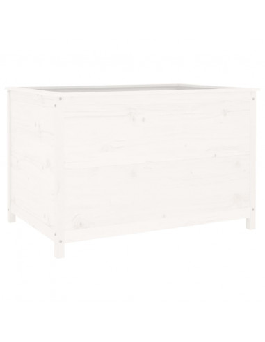 Fioriera Rialzata Giardino Bianca 119,5x82,5x78cm Massello Pino