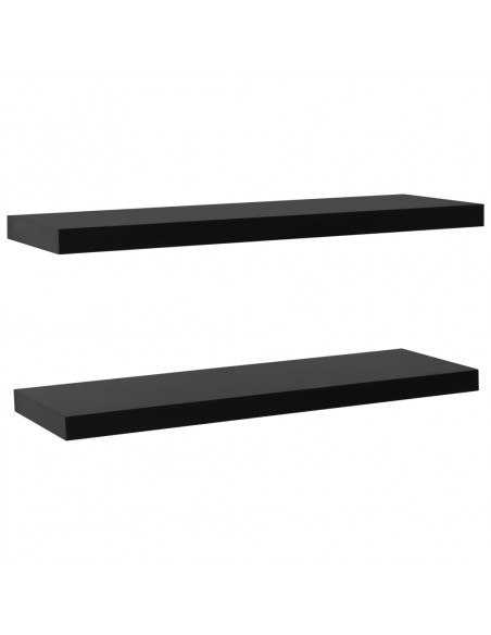 Mensole a Muro Galleggianti 2 pz Nere 120x20x3,8 cm