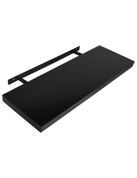 Mensole a Muro Galleggianti 2 pz Nere 120x20x3,8 cm