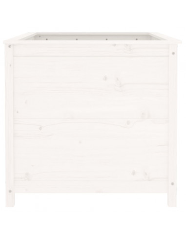 Fioriera Rialzata Giardino Bianca 119,5x82,5x78cm Massello Pino