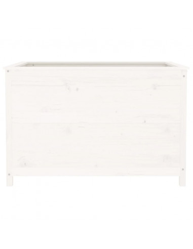 Fioriera Rialzata Giardino Bianca 119,5x82,5x78cm Massello Pino