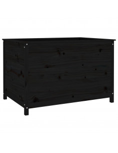 Fioriera Rialzata Giardino Nera 119,5x82,5x78 cm Massello Pino 2