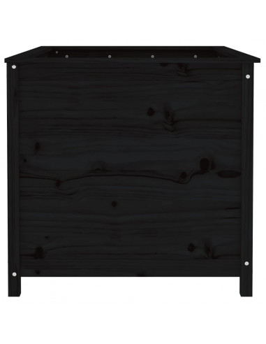 Fioriera Rialzata Giardino Nera 119,5x82,5x78 cm Massello Pino