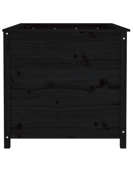 Fioriera Rialzata Giardino Nera 119,5x82,5x78 cm Massello Pino