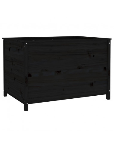 Fioriera Rialzata Giardino Nera 119,5x82,5x78 cm Massello Pino