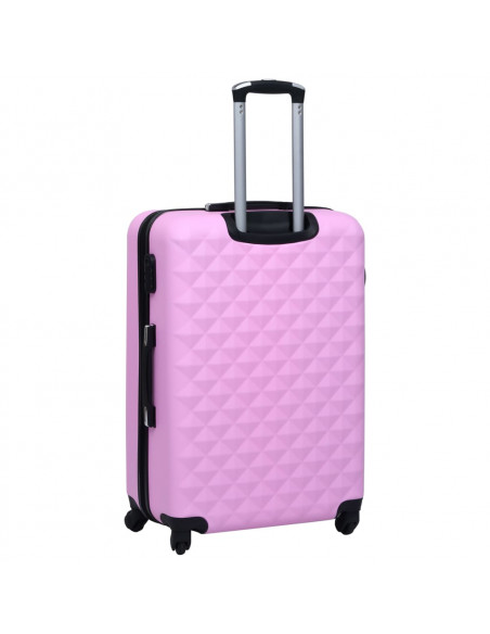 Set Valigie Trolley a Custodia Rigida 3 pz Rosa in ABS