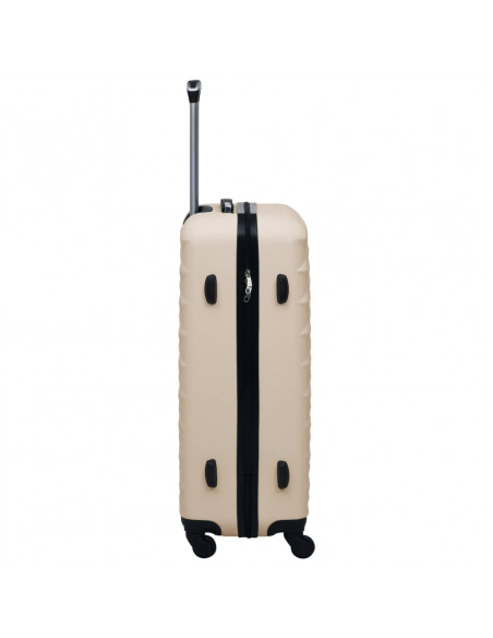 Set Valigie Trolley a Custodia Rigida 3 pz Oro in ABS