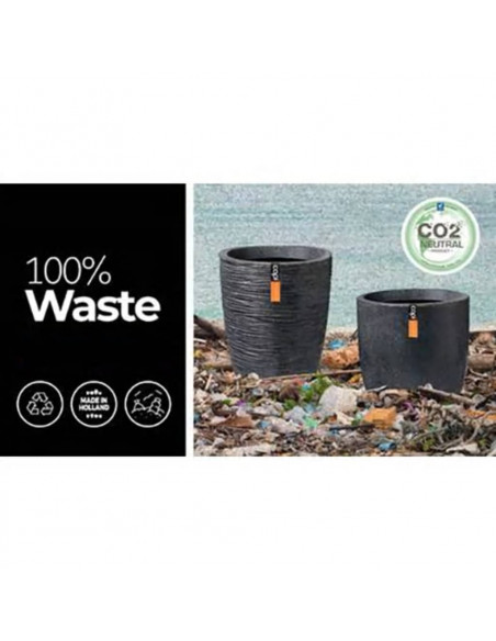 Capi Fioriera Rotonda Waste Rib 43x41 cm Grigia