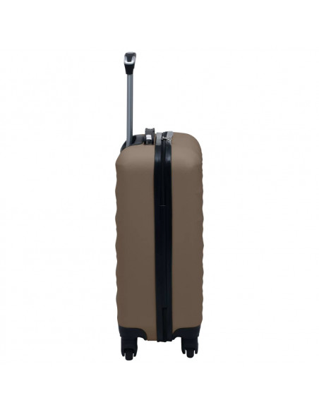 Set Valigie Trolley a Custodia Rigida 2 pz Marrone in ABS
