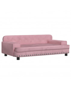 Divano per Bambini Rosa 90x53x30 cm in Velluto 2