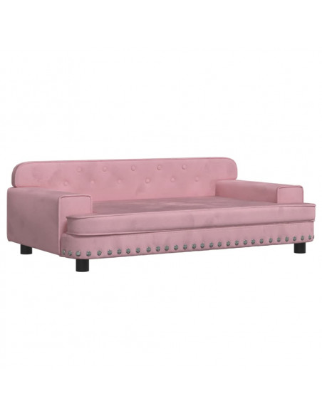 Divano per Bambini Rosa 90x53x30 cm in Velluto