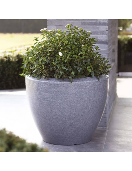 Capi Vaso per Piante Arc Granite Conico Basso 60x48 cm Antracite
