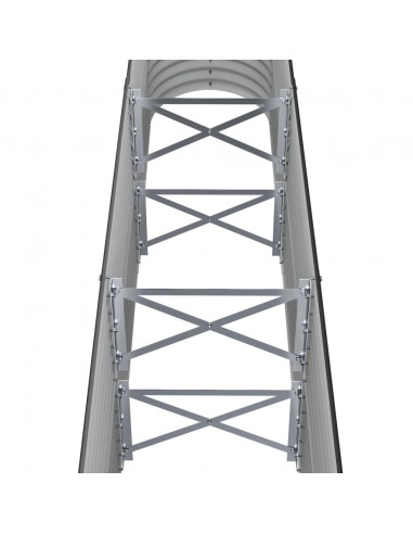 Letto da Giardino in Acciaio a Polvere 152x40x68 cm Antracite