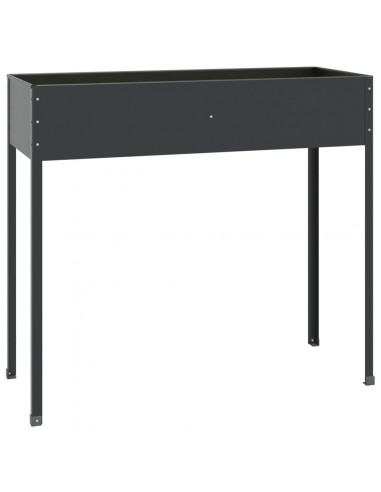 Fioriere da Giardino 2 pz Antracite Acciaio Zincato