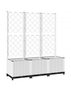 Fioriera da Giardino con Graticcio Bianco 120x40x136 cm PP 2