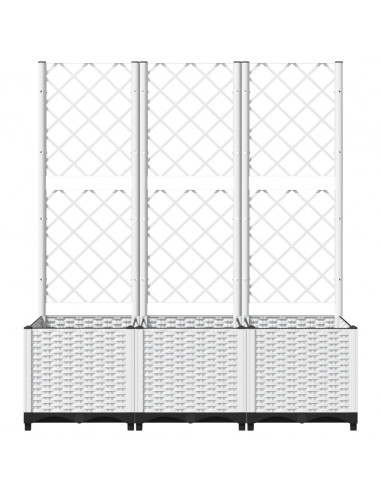 Fioriera da Giardino con Graticcio Bianco 120x40x136 cm PP