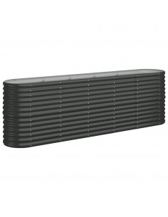 Letto da Giardino in Acciaio a Polvere 224x40x68 cm Antracite 2