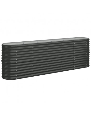 Letto da Giardino in Acciaio a Polvere 224x40x68 cm Antracite