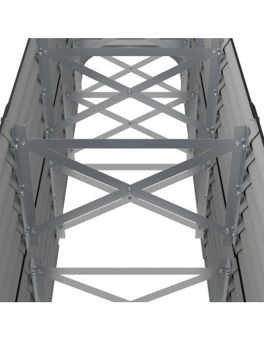 Letto da Giardino in Acciaio a Polvere 224x40x68 cm Antracite