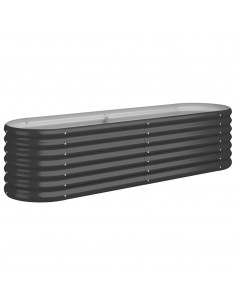 Letto da Giardino in Acciaio a Polvere 152x40x36 cm Antracite 2