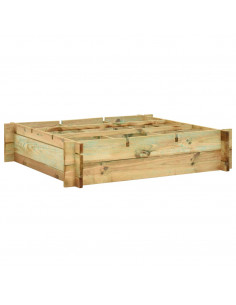 Letto Rialzato 90x90x20 cm in Legno Impregnato 2