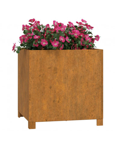 Fioriera con Gambe Ruggine 49x47x50 cm Acciaio Corten