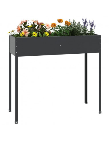 Fioriera da Giardino Antracite 100,5x40,5x90 cm Acciaio Zincato