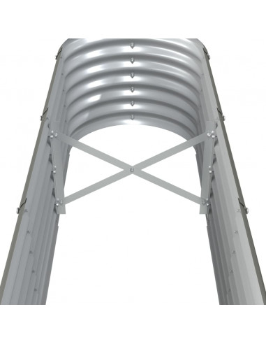 Letto Giardino Acciaio Verniciato a Polvere 224x40x36 cm Grigio