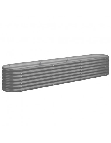 Letto Giardino Acciaio Verniciato a Polvere 224x40x36 cm Grigio