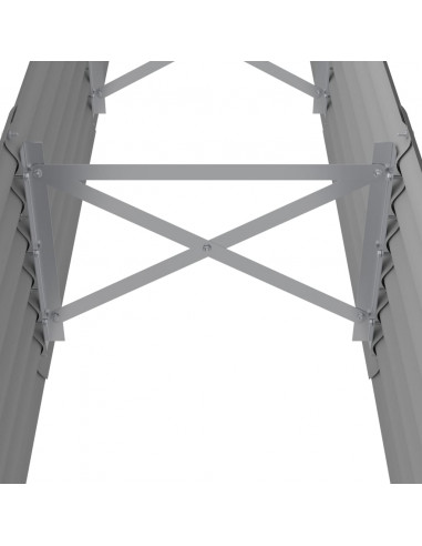 Letto Giardino Acciaio Verniciato a Polvere 224x40x36 cm Grigio