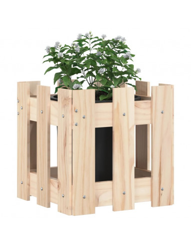Fioriera Giardino Design a Recinzione 30x30x30 cm Massello Pino