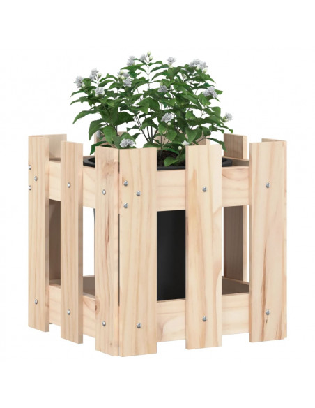 Fioriera Giardino Design a Recinzione 30x30x30 cm Massello Pino