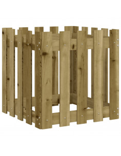 Fioriera Giardino a Recinzione 50x50x50Pino Massello Impregnato 2
