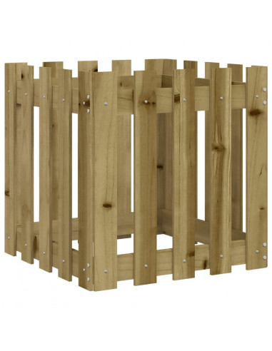 Fioriera Giardino a Recinzione 50x50x50Pino Massello Impregnato