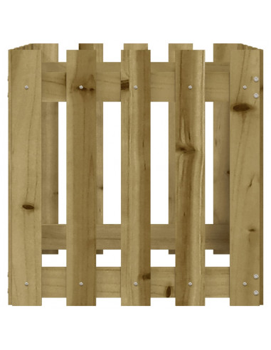 Fioriera Giardino a Recinzione 50x50x50Pino Massello Impregnato