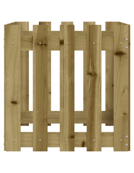 Fioriera Giardino a Recinzione 50x50x50Pino Massello Impregnato