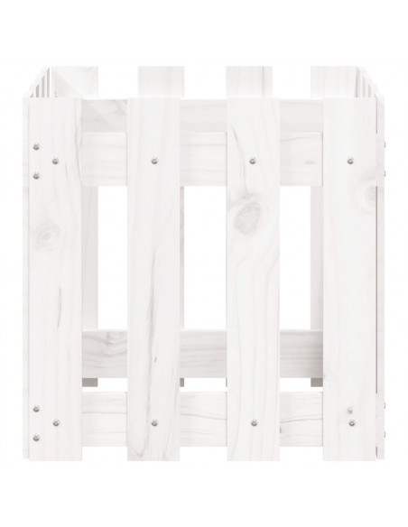 Fioriera Giardino a Recinzione Bianco 40x40x40 cm Massello Pino