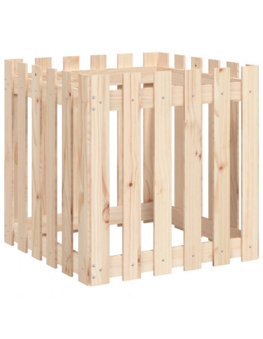 Fioriera Giardino Design a Recinzione 60x60x60 cm Massello Pino