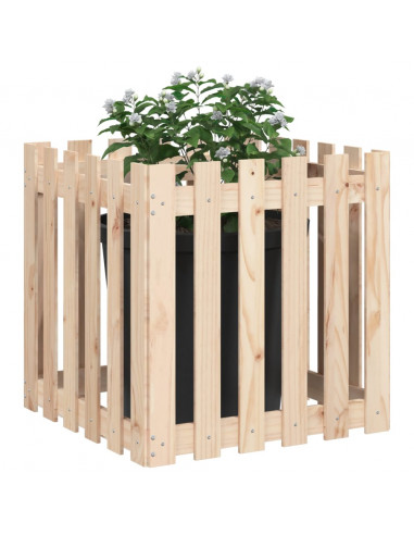 Fioriera Giardino Design a Recinzione 60x60x60 cm Massello Pino