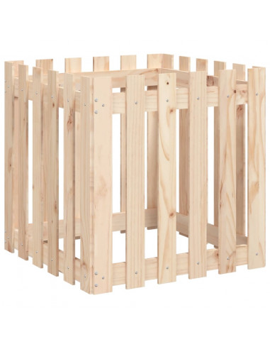Fioriera Giardino Design a Recinzione 60x60x60 cm Massello Pino