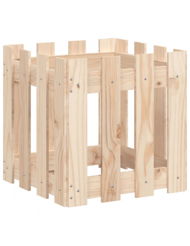 Fioriera Giardino Design a Recinzione 40x40x40 cm Massello Pino