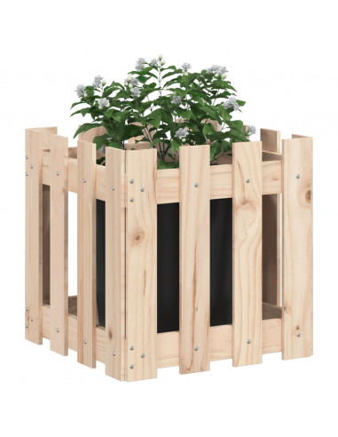 Fioriera Giardino Design a Recinzione 40x40x40 cm Massello Pino