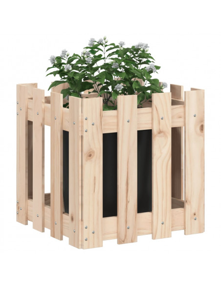 Fioriera Giardino Design a Recinzione 40x40x40 cm Massello Pino