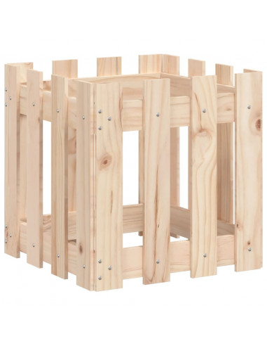Fioriera Giardino Design a Recinzione 40x40x40 cm Massello Pino