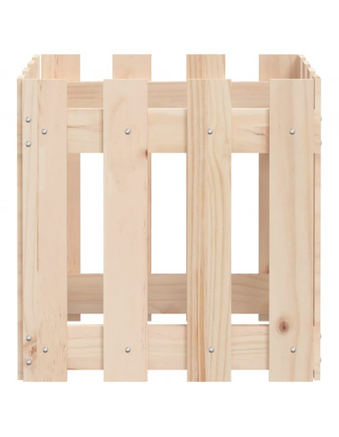 Fioriera Giardino Design a Recinzione 40x40x40 cm Massello Pino