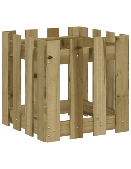 Fioriera Giardino a Recinzione 40x40x40Pino Massello Impregnato