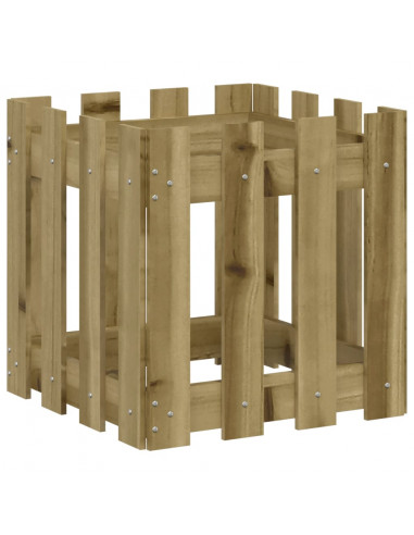 Fioriera Giardino a Recinzione 40x40x40Pino Massello Impregnato