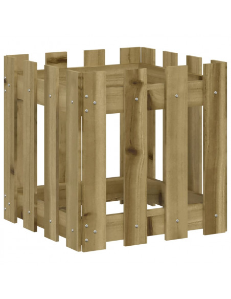Fioriera Giardino a Recinzione 40x40x40Pino Massello Impregnato