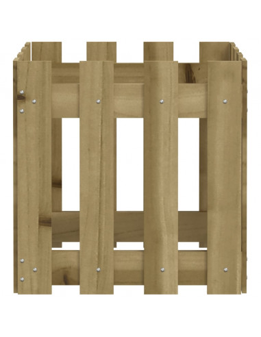 Fioriera Giardino a Recinzione 40x40x40Pino Massello Impregnato